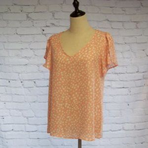 Tulip Sleeve V-Neck Top - Blush Pink - Small, Medium, Large